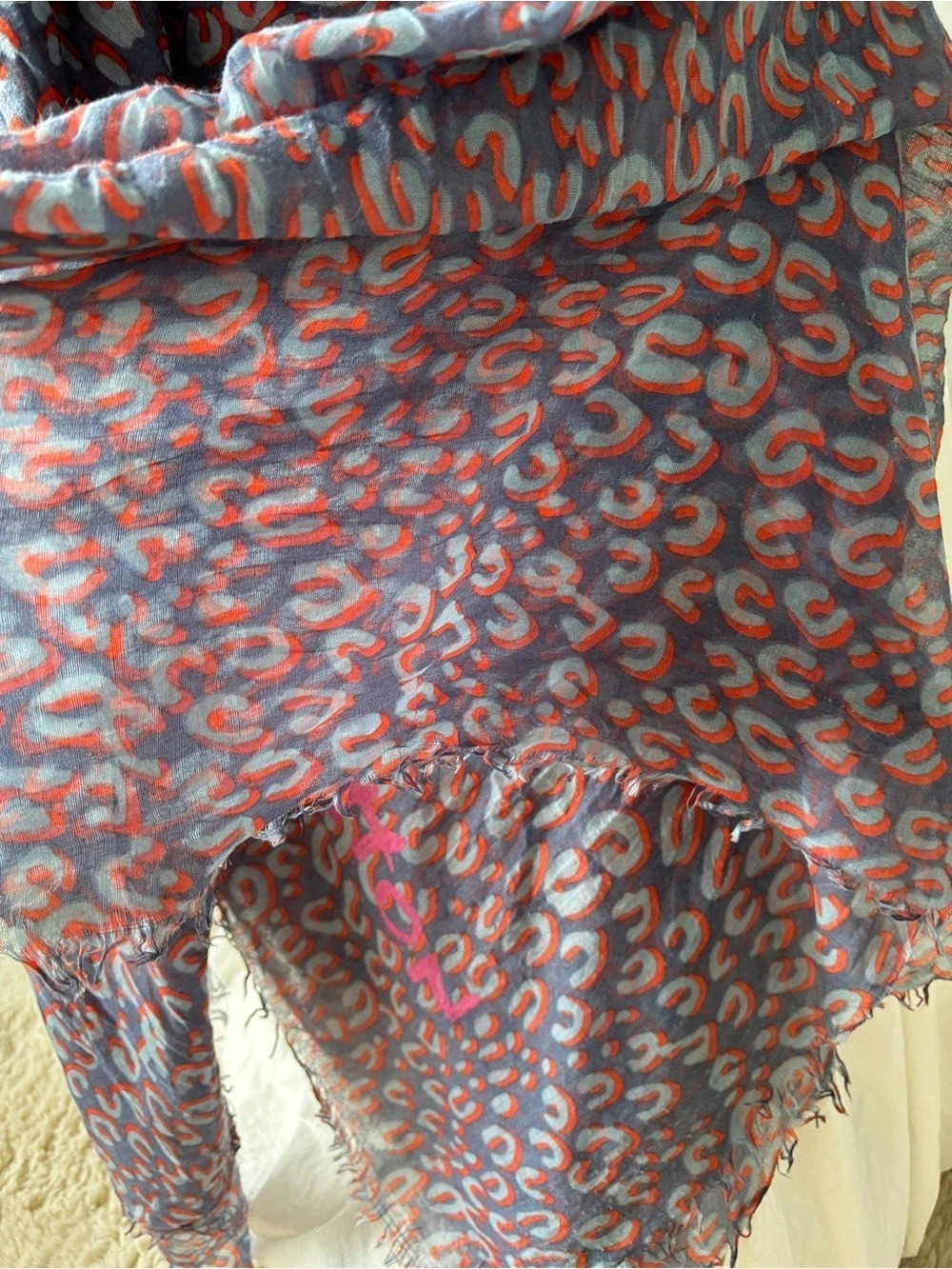 Louis Vuitton x Stephen Sprouse Leopard Stole, Navy and Red - Picture 7 of 9